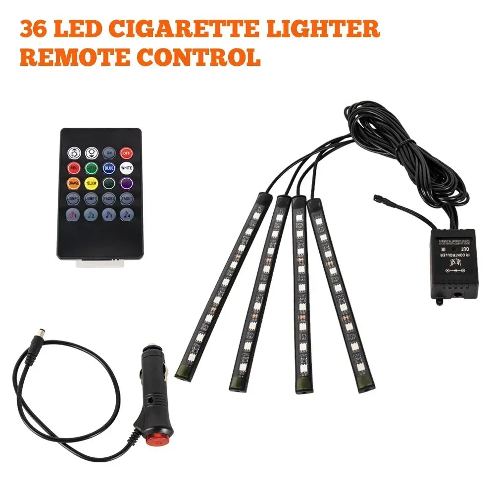 Car Interior Led Strip Lights for Auto RGB Light Kit with APP/Remote Control Environmental Lights Car Interior Decorations Light