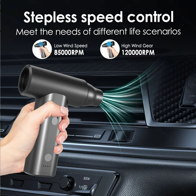 MINI Compressed Air Duster Cordless Dust Blower Rechargeable Electric Air Pump Portable For Computer Keyboard Sofa Home Car