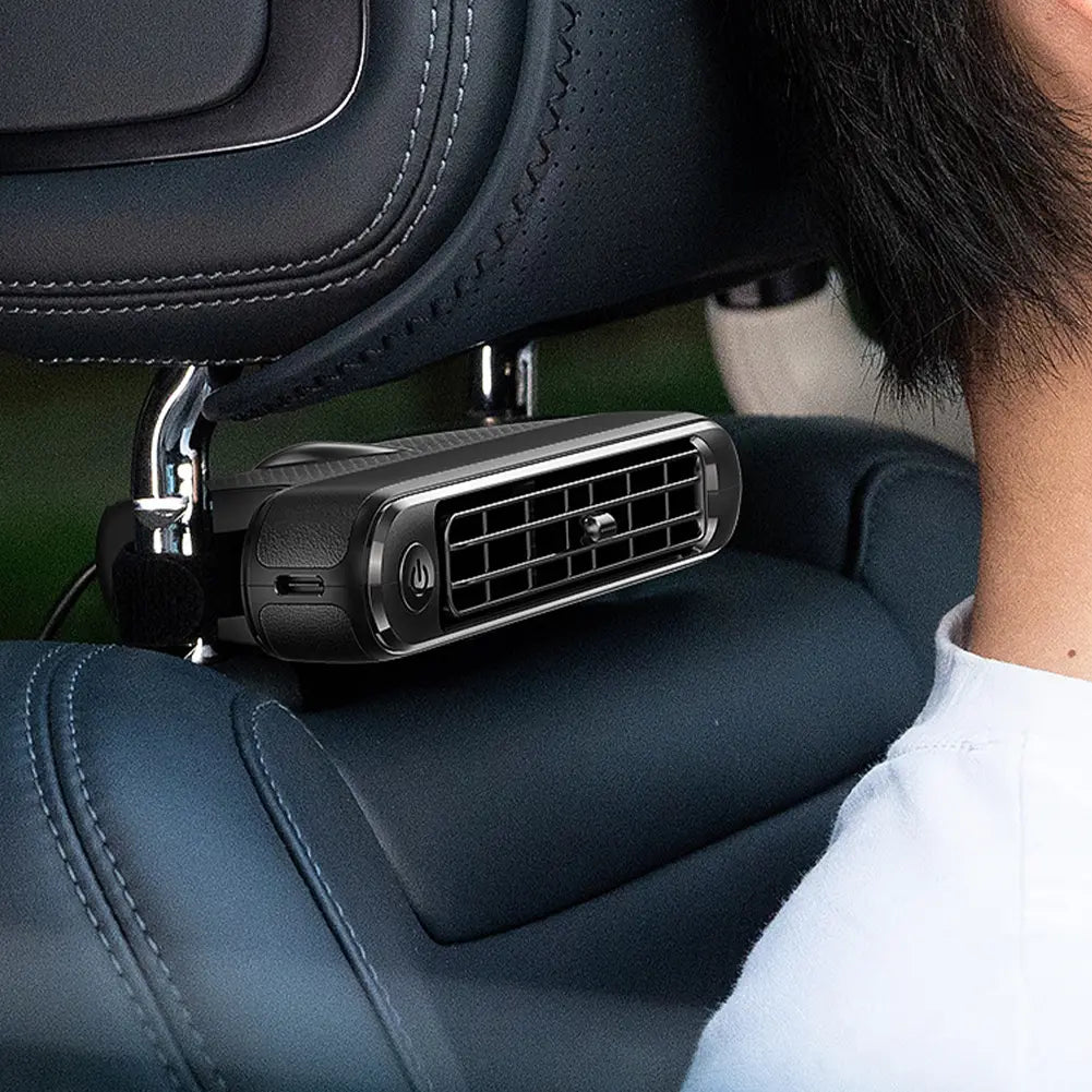 JOYTUTUS Car Seat Fan USB Plug in Dual Turbo High Wind Power Car Interior Rear Pillow Car Fan with Independent Switch & Adjustable Air Outlet for Personalized Comfort