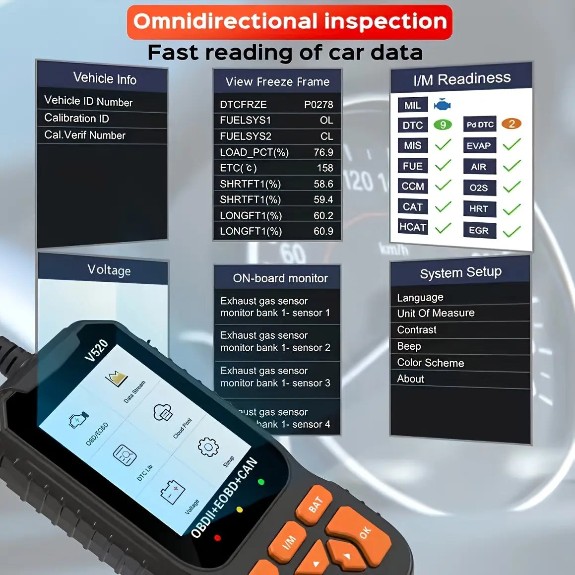 OBD2 Scanner Live Data Professional Mechanic OBDII Diagnostic Code Reader Tool for Check Engine Light Cloud Printing Daul UI Mode