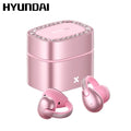 HYUNDAI C05 Fashion Clip-On Wireless Headphones with Bluetooth 6.0, OWS Open-Ear Air Conduction, Luxury Pink Diamond Jewelry Design, Lightweight & Comfortable Fit, Stylish Earbuds for Women & Girls, Ideal Gift, Compatible with Android & Ios