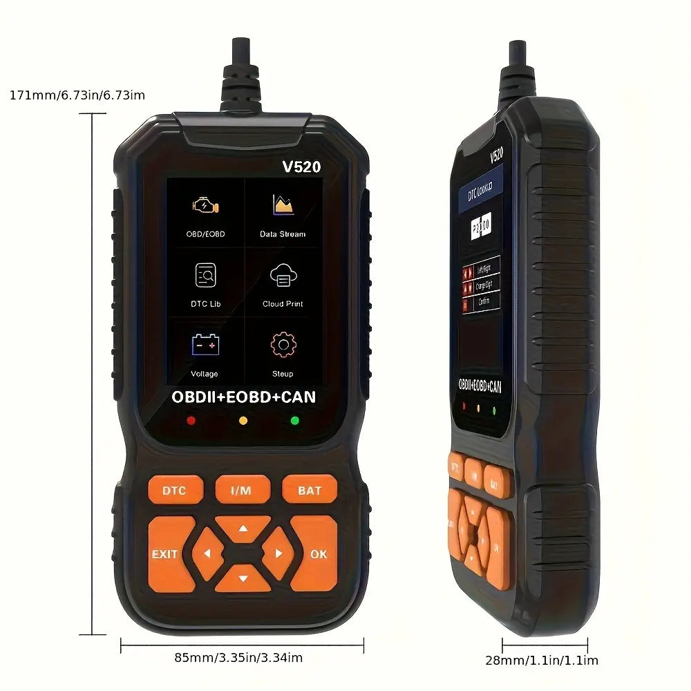OBD2 Scanner Live Data Professional Mechanic OBDII Diagnostic Code Reader Tool for Check Engine Light Cloud Printing Daul UI Mode