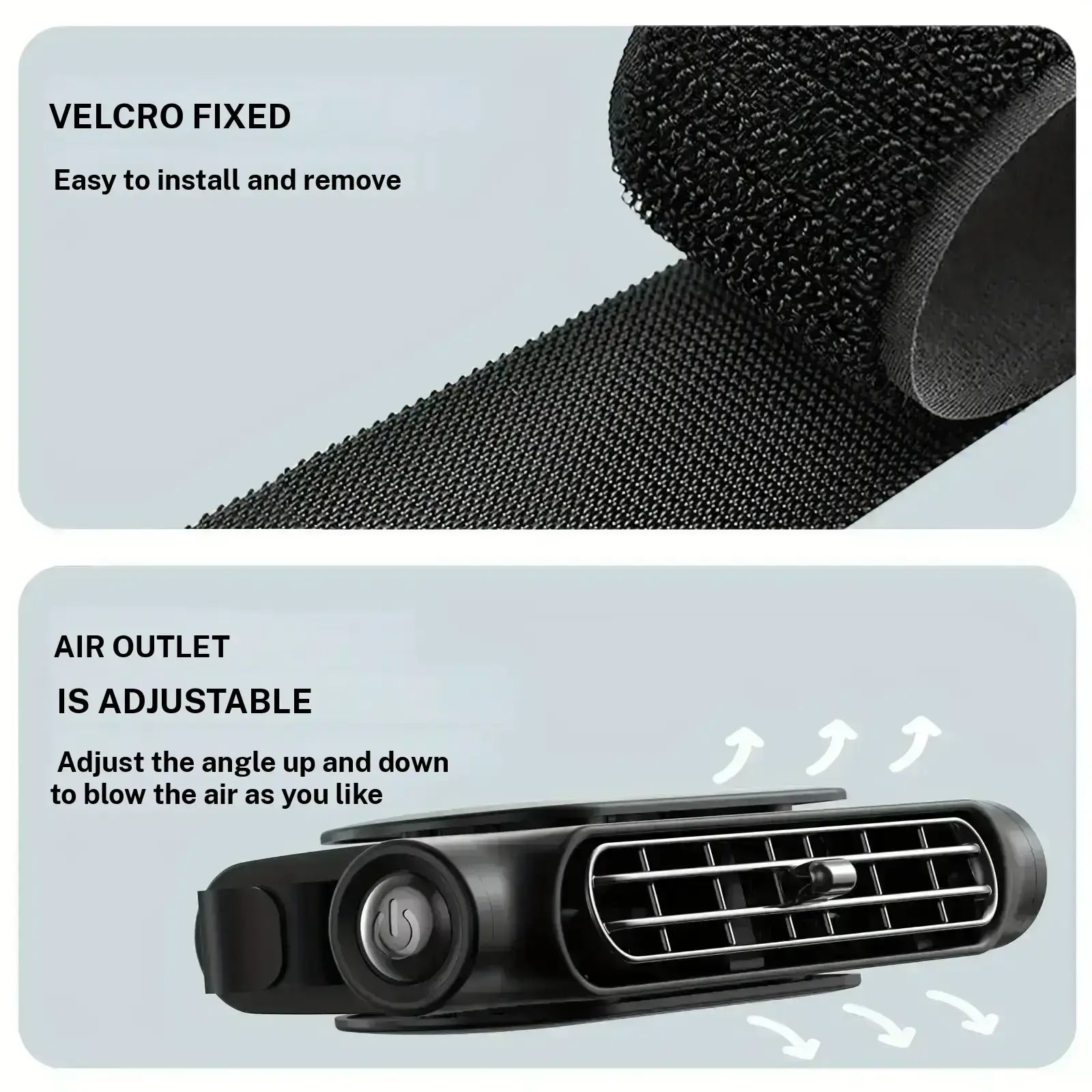 JOYTUTUS Car Seat Fan USB Plug in Dual Turbo High Wind Power Car Interior Rear Pillow Car Fan with Independent Switch & Adjustable Air Outlet for Personalized Comfort